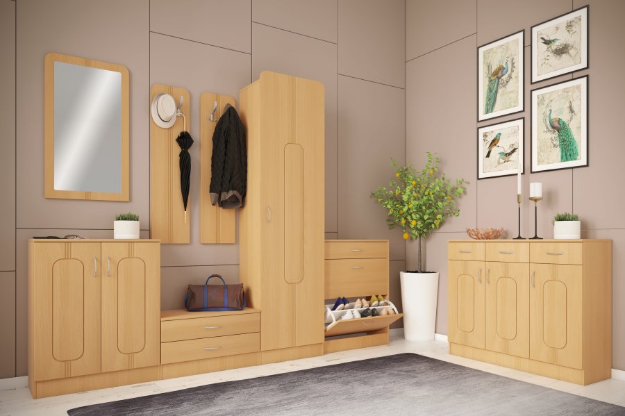 VCM NORDIC Balia Kommode/Bank, m. 2 Schubladen - Naturholz