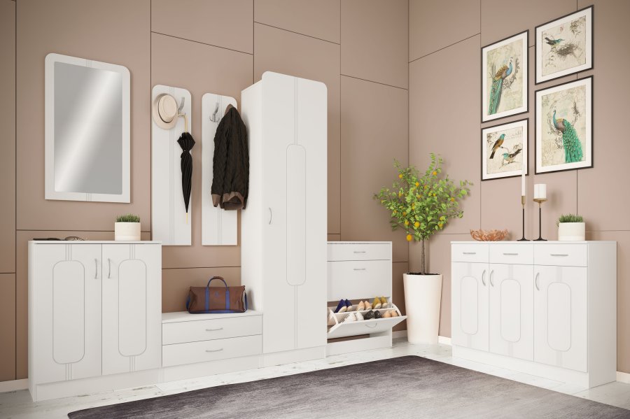 VCM NORDIC Balia Kommode/Bank, m. 2 Schubladen - Holz weiß