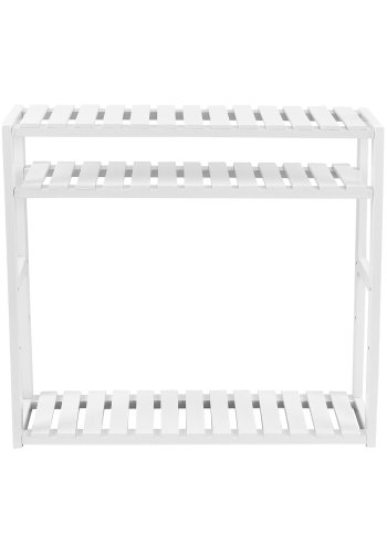 SONGMICS BCB13W Bambushylde, H�jdejusterbar, 3-lags hylde, 60 x 15 x 54 cm, Til Badev�relse, V�g, K�kken, B�ger, Hvid