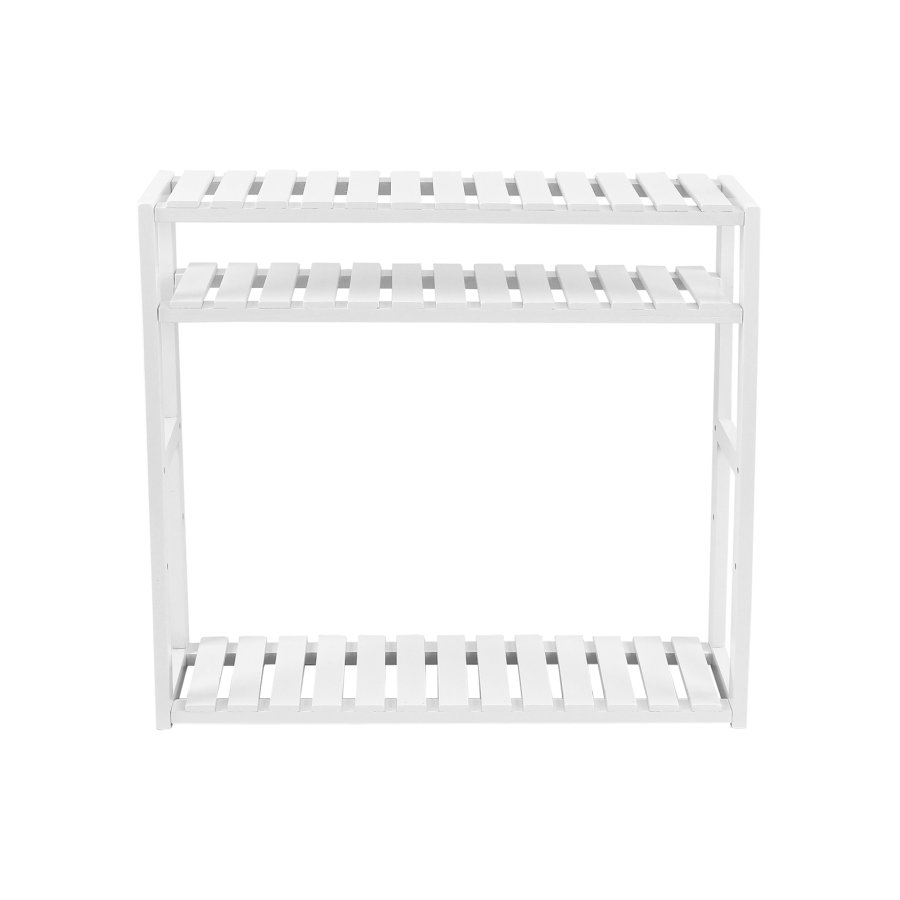 SONGMICS BCB13W Bambushylde, H�jdejusterbar, 3-lags hylde, 60 x 15 x 54 cm, Til Badev�relse, V�g, K�kken, B�ger, Hvid