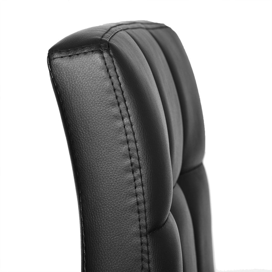 SONGMICS LJB64B barstol, m. rygl�n, fodst�tte, h�jdejusterbar, 360� drejbar - sort kunstl�der og forkromet st�l (s�t med 2)
