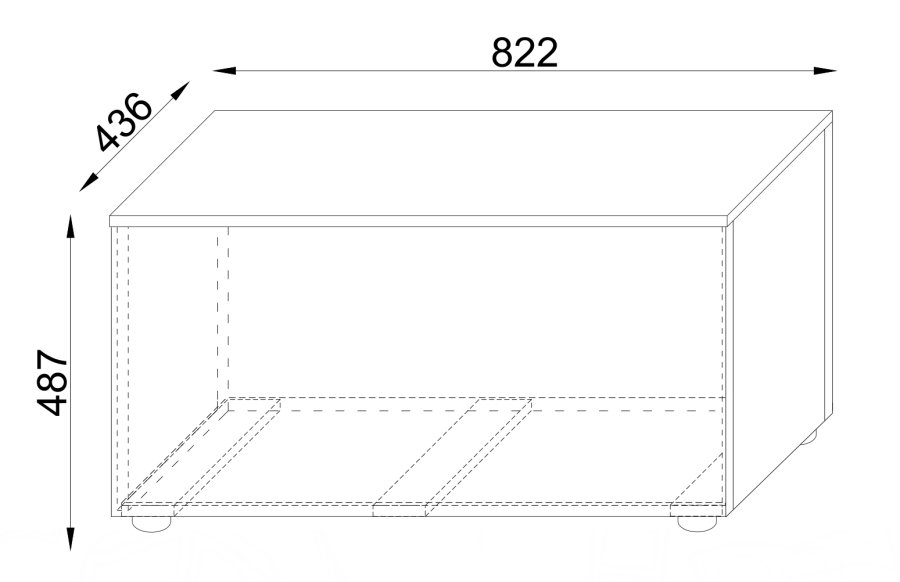 VCM NORDIC Bendola Aufbewahrungsbox, m. Deckel, rechteckig - weiß/naturholz (82x44)