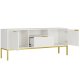 KOCOT Austin TV-Schrank 135 Wei & Gold