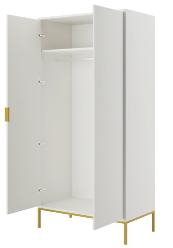 KOCOT Austin Kleiderschrank in Wei und Gold