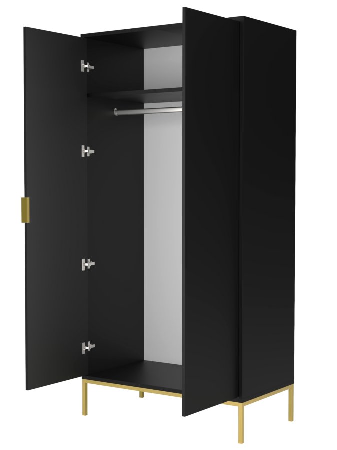 KOCOT Austin Kleiderschrank Austin schwarz & gold