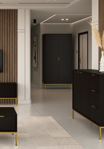 KOCOT Austin Kleiderschrank Austin schwarz & gold