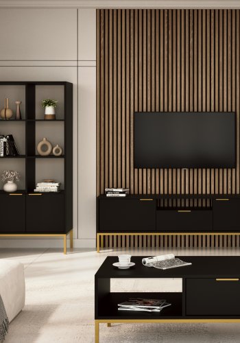 KOCOT Austin Bcherregal schwarz & gold