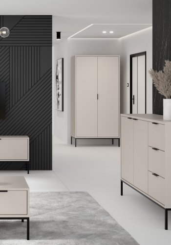 KOCOT Austin Kleiderschrank Kaschmir und Schwarz