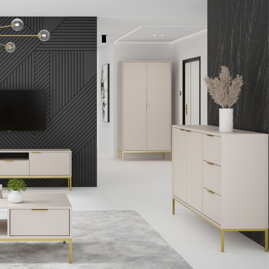 KOCOT Austin Kleiderschrank Austin Kaschmir & Gold