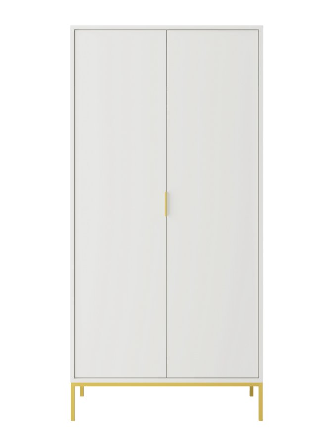 KOCOT Austin Kleiderschrank in Wei und Gold