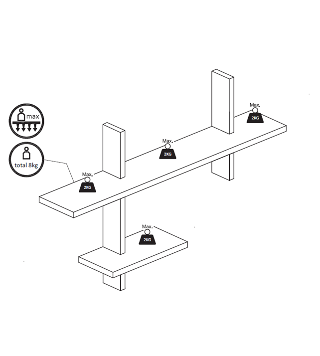 HOUSE NORDIC Ovada Hylla - V�gghylla, furu<br>60x15x36 cm