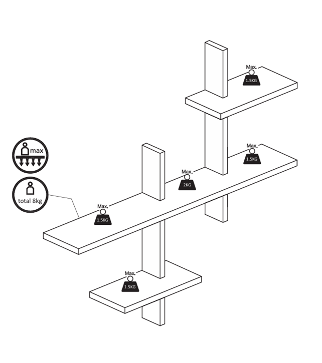 HOUSE NORDIC Gavi Hylla - V�gghylla, furu 53x15x56 cm