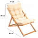 NORDV�RK My006 Gartenstuhl, mit cremefarbenem Kissen, verstellbarer R�ckenlehne � Buche natur