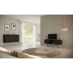 RTV Toronto TV-bord, m. 2 lger og 1 hylde - 120x35cm