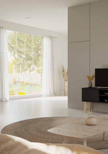 KOCOT RTV Toronto TV-bord, m. 2 drer og 1 hylle - svart bk (120x35)