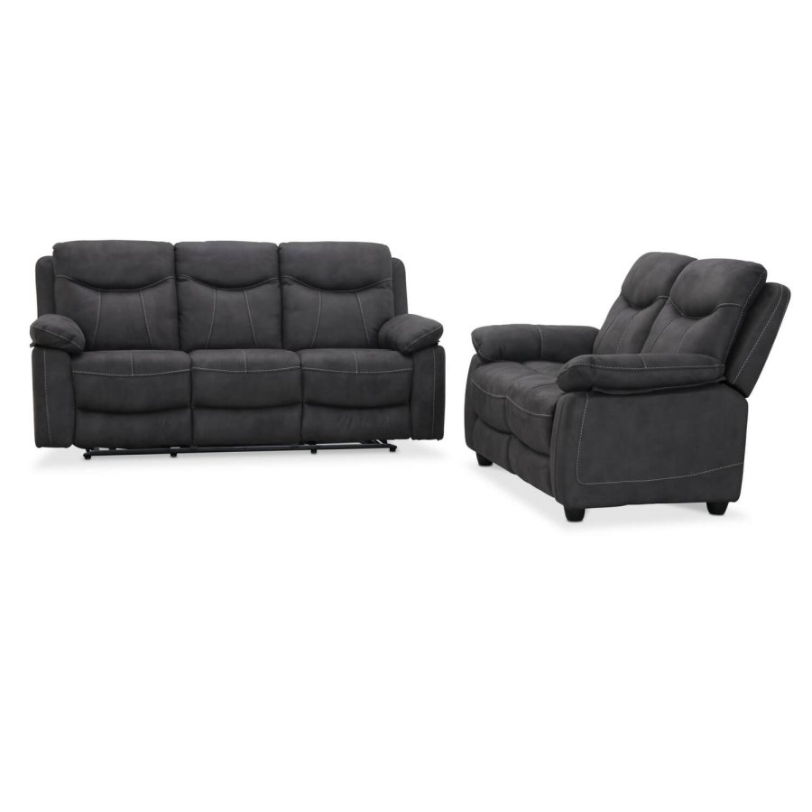 Boston Relaxsofa 3-Sitzer, grauer Stoff