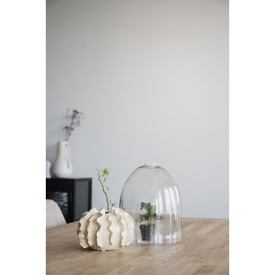 ROWICO Brooklyn rektangulr spisebord, m. udtrk - lakeret egetr m. U-ben i sort metal (220x95)