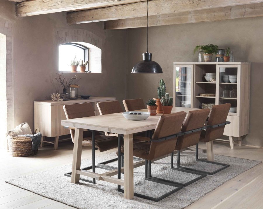 ROWICO Brooklyn sknk - hvidpigmenteret eg, m. 2 lger, 2 skuffer og 1 rum