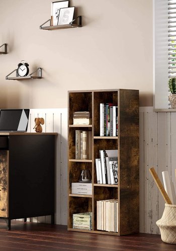 VASAGLE LBC27BX bogreol, m. 5 hylder - rustik brun sp�nplade (H:106)