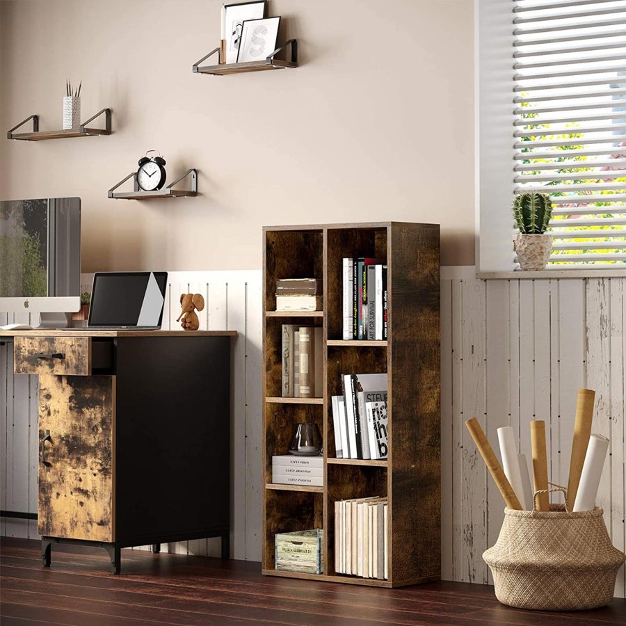 VASAGLE LBC27BX bogreol, m. 5 hylder - rustik brun sp�nplade (H:106)