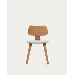 KAVE HOME Gena spisebordsstol - beige chenille stof og natur egefin�r -  Kave Home