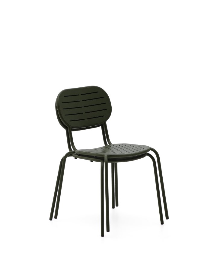 KAVE HOME Brai stabelbar utestol i grnt galvanisert stl