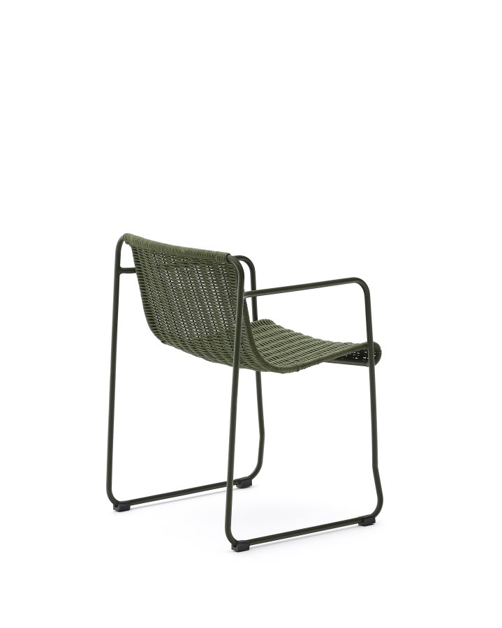 KAVE HOME Maurina stol i grnt galvanisert stl og grnn tausnor