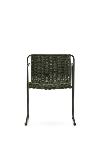 KAVE HOME Maurina stol i grnt galvanisert stl og grnn tausnor