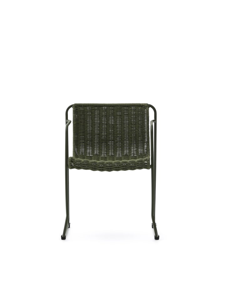 KAVE HOME Maurina stol i grnt galvanisert stl og grnn tausnor