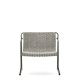 KAVE HOME Maurina lenestol i grnt galvanisert stl og ecru og gr tausnor