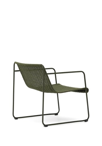 KAVE HOME Maurina stabelbar lenestol i grnt galvanisert stl og grnn tausnor