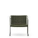KAVE HOME Maurina stabelbar lenestol i grnt galvanisert stl og grnn tausnor