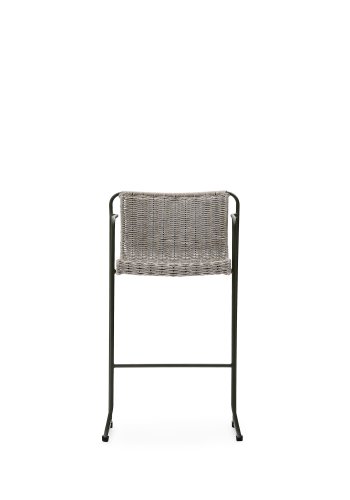 KAVE HOME Maurina krakk i grnt galvanisert stl og ecru og gr tausnor 64,5 cm