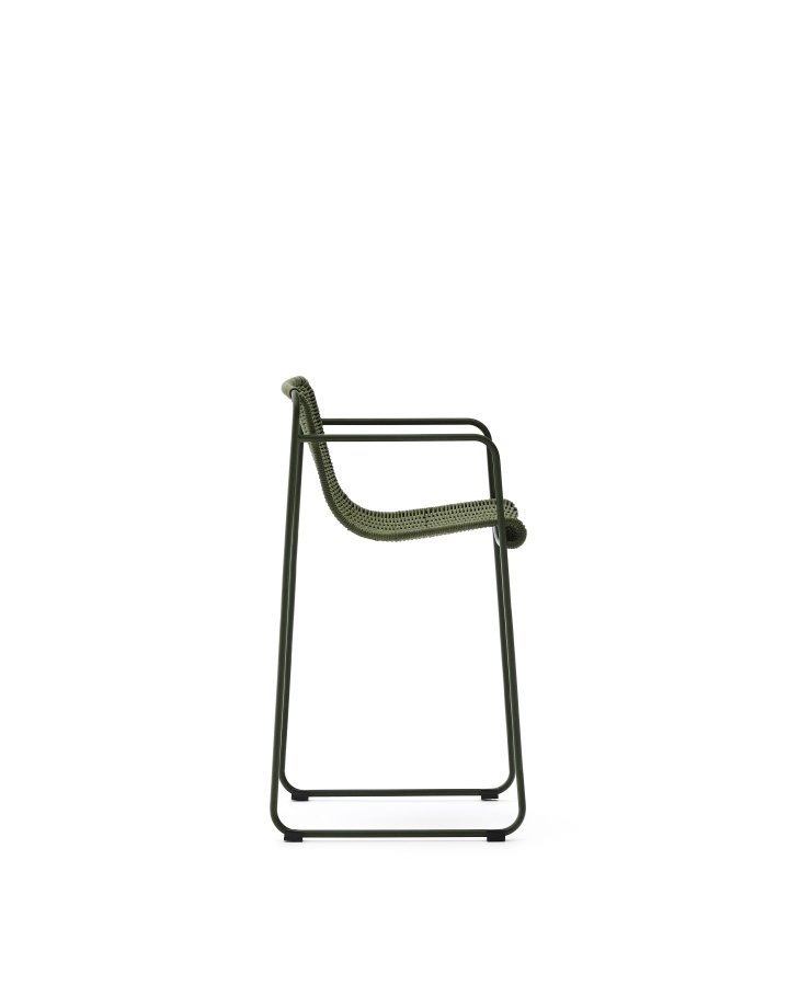 KAVE HOME Maurina krakk i grnt galvanisert stl og grnt tau 64,5 cm