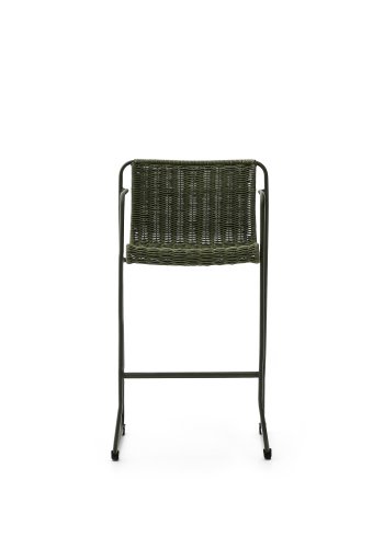 KAVE HOME Maurina stabelbar krakk i grnt galvanisert stl og grnt tau 74,5 cm