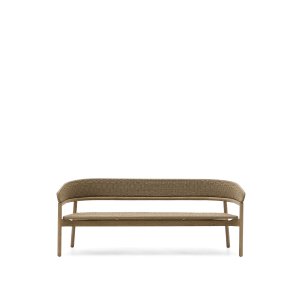 KAVE HOME Arinella 3-pers. havesofa, m. armln - natur akacietr og beige tovsnor