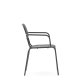 KAVE HOME Brai stabelbar utestol med armlener i mrkegrtt galvanisert stl