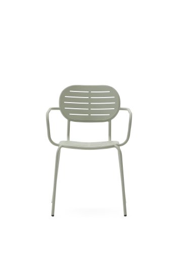 KAVE HOME Brai stabelbar utestol med armlener i turkis galvanisert stl