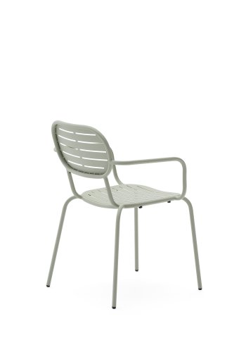 KAVE HOME Brai stabelbar utestol med armlener i turkis galvanisert stl