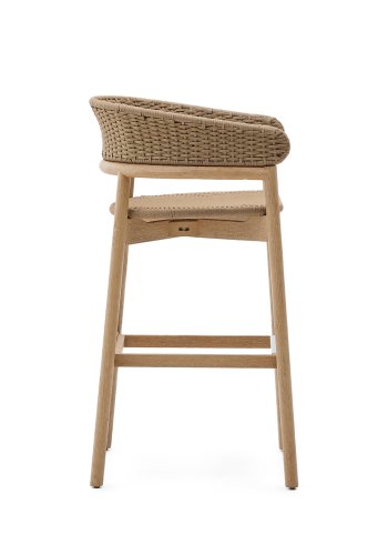 KAVE HOME Arinella krakk i FSC 100 % heltre akasie med naturlig finish og beige tausnor 75 cm