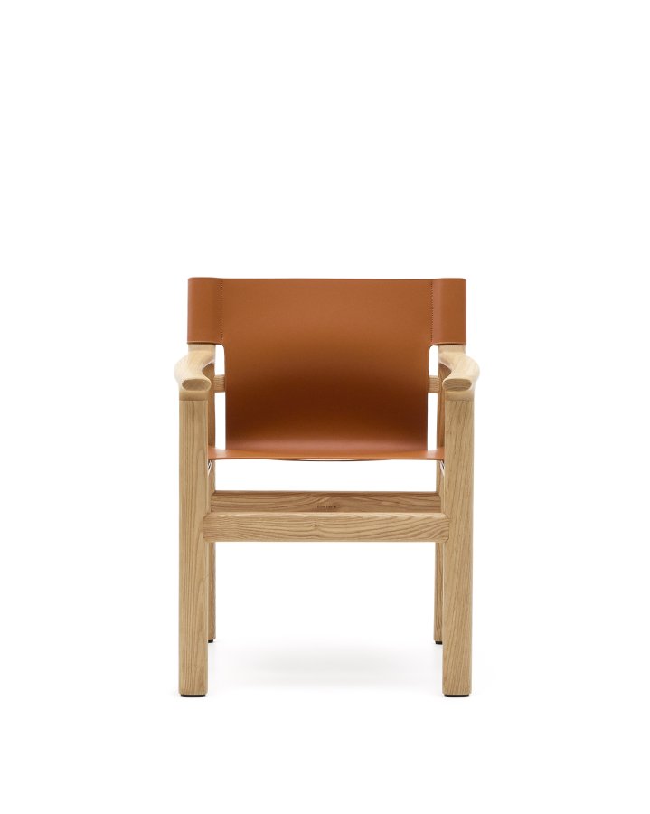 KAVE HOME Jan-stol laget av lysebrune, resirkulerte lrfibre og FSC 100 % heltre ask med nattlys