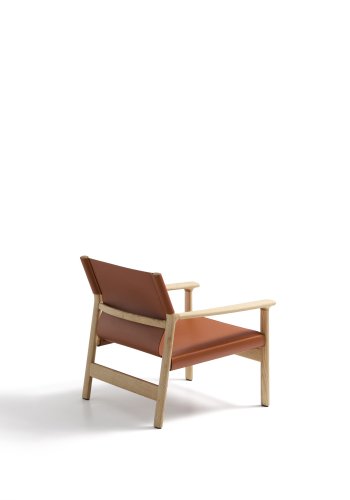 KAVE HOME Jan lenestol laget av lysebrune resirkulerte lrfibre og FSC 100 % heltre ask med