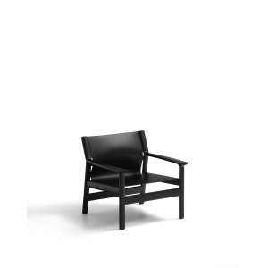 KAVE HOME Jan lnestol, m. armln - sorte genbrugslderfibre og sort asketr