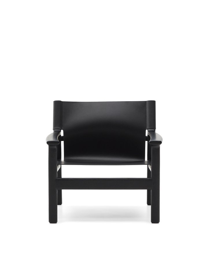 KAVE HOME Jan lenestol laget av svarte resirkulerte lrfibre og FSC 100 % heltre ask med svart