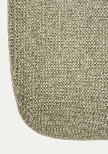 KAVE HOME Osla chaiselong - gr�n chenille og b�rstet grafit rustfrit st�l (175x71,5)