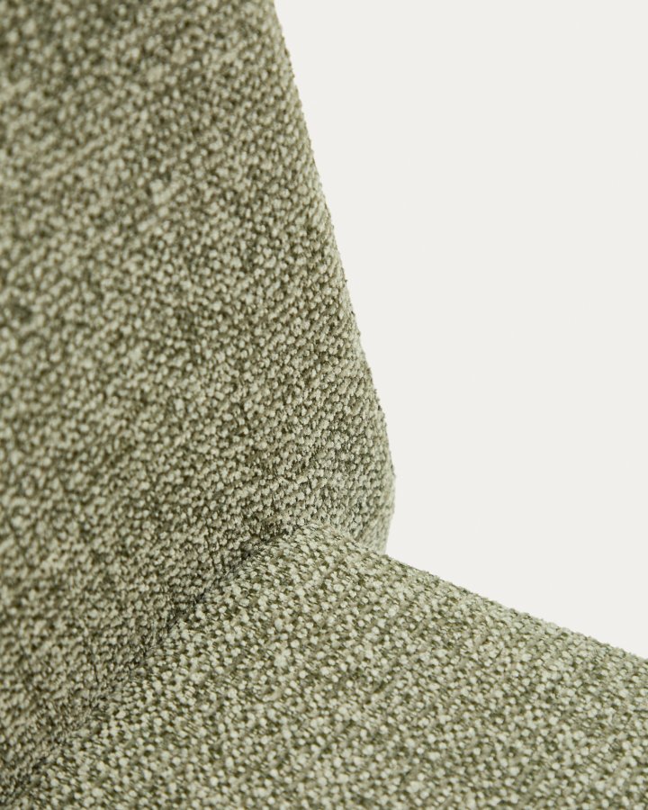 KAVE HOME Loria spisebordsstol, stabelbar - gr�n chenille stof