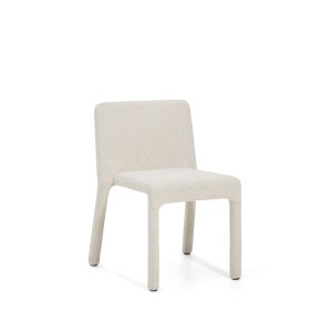 KAVE HOME Loria spisebordsstol, stabelbar - beige chenille stof