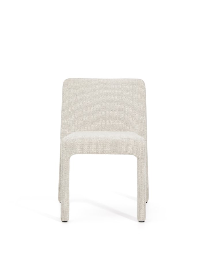 KAVE HOME Loria spisebordsstol, stabelbar - beige chenille stof