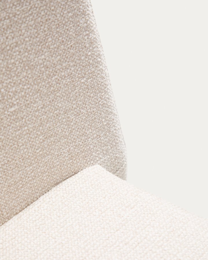 KAVE HOME Loria spisebordsstol, stabelbar - beige chenille stof