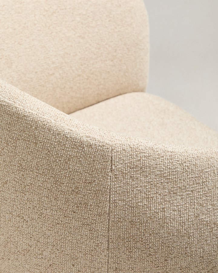 KAVE HOME Bosca l�nestol, m. arml�n - beige chenille stof